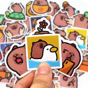 10/50/100pcs Capybaras 스티커 만화 귀여운 데칼 장난감 편지지 기타 전화 자전거 노트북 수하물 자동차 낙서 어린이 스티커
