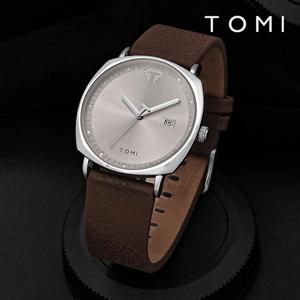 TOMI 남성용 시계 미니멀리스트 패션 스포츠 시계 달력 가죽 캐주얼 쿼츠 시계
