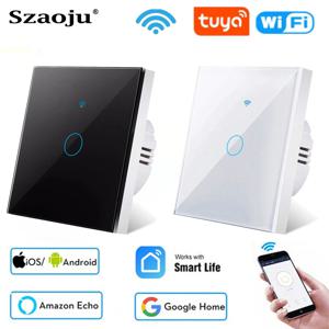 Tuya 스마트 라이프 라이트 스위치 WiFi 터치 센서 스마트 스위치 App 원격 제어 중립 와이어 없음 110V 220V Alexa Google 홈