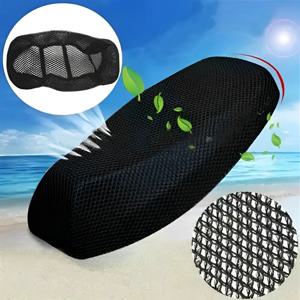 여름 멋진 3D 메쉬 오토바이 시트 커버 통기성 스쿠터 시트 커버 쿠션 미끄럼 방지 커버 그리드 보호 패드