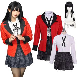 Anime Kakegurui Jabami Yumeko 코스프레 의상 할로윈 사야카 강박 도박꾼 일본 여고생 JK 유니폼 할로윈 Cos