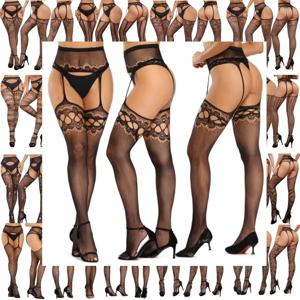 SIMPLEJEWEL 1pcs/4pcs 팬티 스타킹 Fishnet 섹시한 허벅지 높은 스타킹 스타킹 여성용 서스펜더 스타킹 가터 벨트 스타킹
