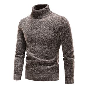 가을 겨울 양털 스웨터 남자 두꺼운 터틀넥 따뜻한 풀오버 슬림 피트 남자 옷 럭셔리 브랜드 블랙 브라운 점퍼 탄성