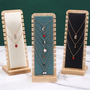 1PC, 대나무 수직 보석 목걸이 디스플레이 스탠드, 보석 디스플레이 판매 및 가족 목걸이 디스플레이에 적합합니다.