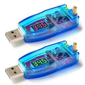 DC-DC 5V ~ 3.3V 9V 12V 24V USB 스텝 업/다운 전원 공급 장치 모듈 조정 가능한 부스트 벅 컨버터 출력 DC 1.0V-24V 케이스 포함