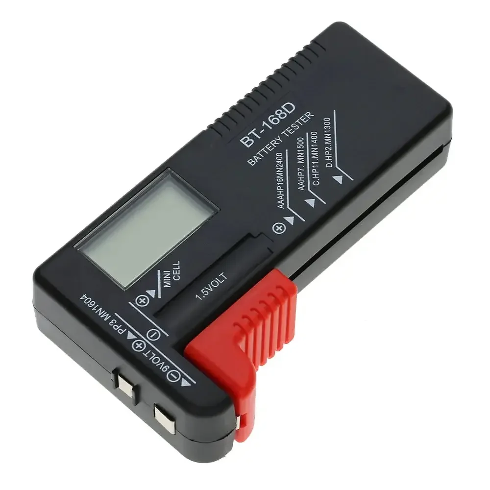 BT-168D 배터리 테스터 범용 디지털 LCD 테스터 AA AAA CD 9V 1.5V 버튼 셀 전압 배터리 전압 테스터
