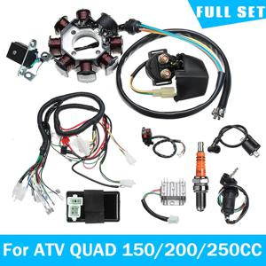 1 세트 배선 하네스 Loom CDI 점화 코일 점화 플러그 스위치 솔레노이드 릴레이 150cc 200cc 250cc ATV 먼지 자전거 고정자