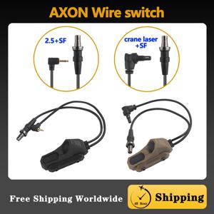 전술 AXON 원격 인라인 이중 기능 압력 스위치 손전등 PEQ NGAL 레이저 푸시 버튼 SF/2.5mm/크레인 플러그