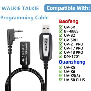 Baofeng USB 프로그래밍 케이블, 드라이버 CD 포함, UV-5R BF-888S 5RH UV-21 PRO Quansheng UV-K5 UV-K6 워키토키용, 정품