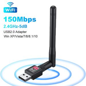 150Mbps 미니 USB WiFi 어댑터 2.4GHz 안테나 USB 무선 네트워크 카드 802.11n/g/b 이더넷 USB 동글 LAN PC WiFi 수신기