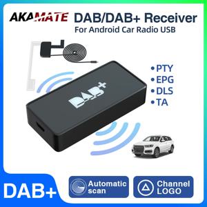 USB 어댑터가있는 안드로이드 자동차 라디오 용 DAB + 안테나 GPS 스테레오 DAB 수신기 플레이어 자동 스캔 지원 채널 목록 로고