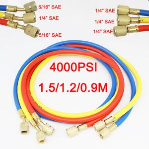 R410A 1/4'' SAE AC 충전 호스 세트 HVAC 공기 상태 냉매 호스용 800 PSI R134A R32 냉동 충전 도구