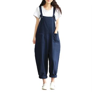 패션 여성 캐주얼 루즈 솔리드 점프 슈트 스프링 스트랩 Dungaree 하렘 바지 포켓 오버올 플러스 사이즈 5XL