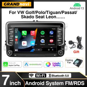 GRANDnavi 자동차 라디오 GPS, 폭스바겐 스코다 옥타비아 골프 5 6 투란 파사트 B6 폴로 제타 2Din 라디오 플레이어, 안드로이드 13