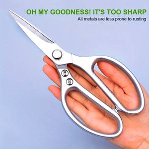 1pc 다목적 스테인레스 스틸 주방 가위 - 식품 전용 편안한 알루미늄 합금 그립이 있는 견고한 가금류 가위