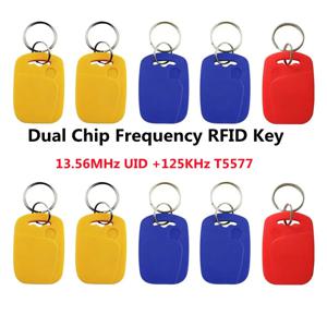 5/10pcs UID T5577 스마트 듀얼 칩 변경 가능 매직 카드 13.56Mhz 복제 배지 125Khz 복사 토큰 RFID 재기록 가능 NFC 1K S50 태그