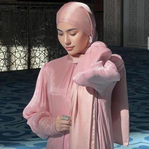 Hotsale 경량 일반 쉬머 쉬폰 크레페 Crinkle Shawl 말레이시아 솔리드 컬러 반짝이 반짝 이는 쉬머 Hijab 스카프 여성