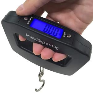 50kg/10g 디지털 수하물 규모 전자 휴대용 가방 여행은 백라이트 전자 여행 교수형 저울로 무게를 측정합니다