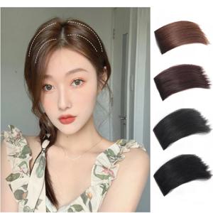 10cm 합성 짧은 스트레이트 패드 보이지 않는 머리 확장 라이닝 헤어 탑 사이드 커버 헤어 피스 여성용