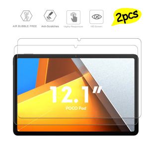 POCO 패드 12.1 인치 Xiaomi POCO 태블릿 오일 코팅 보호 필름 용 2 조각 HD 스크래치 방지 강화 유리 화면 보호기