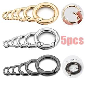 DIY 쥬얼리에 대 한 5pcs 금속 O 링 스프링 Clasps 개방형 라운드 Carabiner 키 체인 가방 클립 후크 개 체인 버클 커넥터