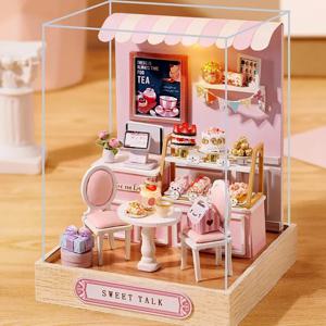 미니 인형 집 DIY 3D 퍼즐 조립 건물 모델 장난감 홈 침실 장식 가구 나무 공예 선물 인형 집