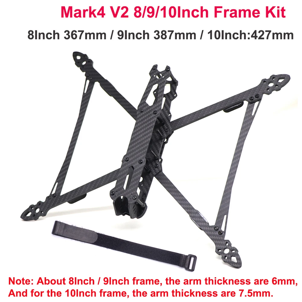 Mark4 V2 Mark 4 8인치 367mm 9인치 387mm(6mm 암 포함) / 10인치 427mm(7.5mm 암 포함) FPV 레이싱 드론 쿼드콥터 프리스타일 프레임 키트