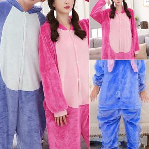어린이 원피스 수면 성인 플란넬 만화 동물 파란색 잠옷 어린이 성능 Onesie