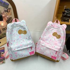 산리오 인스 스타일 헬로키티 학생 책가방, 귀여운 헬로키티 배낭, 대용량 여행 어린이 배낭