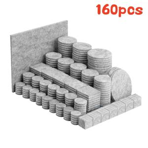 32/160Pcs 두꺼운 펠트 의자 다리 패드 라운드 스퀘어 바닥 보호대 자기 접착제 가구 테이블 다리 패드 범퍼 안티 슬립 매트