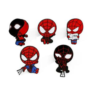 5 Pcs 크리 에이 티브 만화 스파이더 맨 브로치 잘 생긴 스파이더 맨 에나멜 핀 금속 배지 쥬얼리 의류 배낭 액세서리