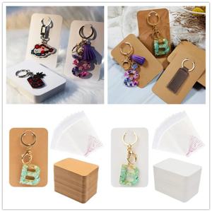 50pcs 6x9cm 화이트/크래프트, 키 체인, 목걸이, 종이 카드, 양면 빈 보석 디스플레이 카드, 재고 있음 아마존 베스트 셀러