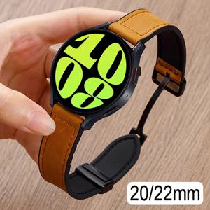 삼성 갤럭시 시계 7 6 5 4 40mm/44mm 자기 밴드 갤럭시 시계 6 클래식 43mm 47mm에 대 한 22mm 20mm 가죽 실리콘 스트랩