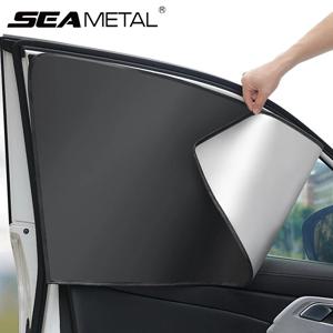 SEAMETAL 2Pcs 자동차 사이드 윈도우 차양 커튼 여름 태양 보호 차양 커버 UV 반사 자기 자동차 개인 정보 보호 커튼