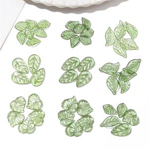 10/50Pcs 아크릴 미니 나무 잎 구슬 독특한 느슨한 구슬 수제 DIY 만들기 보석 귀걸이 목걸이 액세서리 재료