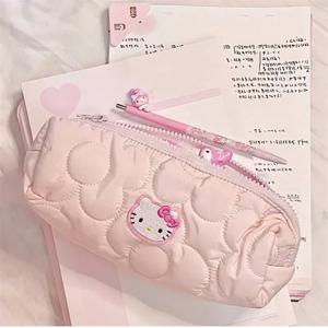 Sanrio Kt 고양이 연필 주머니 대용량 펜 케이스 귀여운 헬로 키티 화장품 가방 소녀 학생 용품 편지지 선물