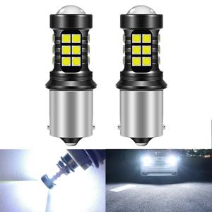 차량용 LED 전구 백색 방향 지시등, 1156 3030, 6000K T20 W16W T15 W21W 7440 T20, P21W BA15S, 2400Lm, 2 개