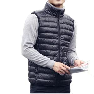 가을 겨울 남성 오리 조끼 2024 코트 초경량 민소매 퍼퍼 조끼 자켓 울트라 얇은 경량 다운 자켓 양복 조끼