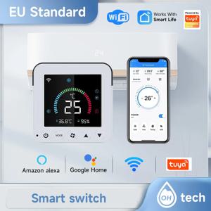 Tuya WiFi 에어컨 온도 조절기 IR 온도 습도 적외선 컨트롤러 USB 전원 LCD 터치 스크린 Google 홈 Alexa