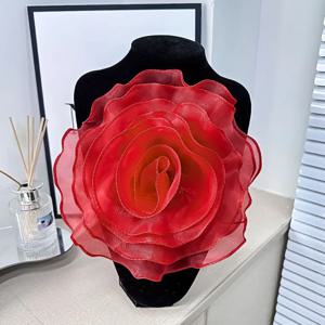 수제 장미 꽃 패치 의류 원피스 목 장식, 인공 3D 꽃 코사지 브로치 액세서리, DIY 바느질 아플리케