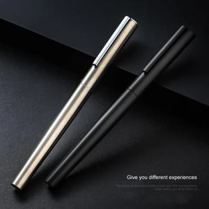 고품질 0.38mm 엑스트라 파인 펜촉 만년필 스테인레스 스틸 매우 검은 금속 비즈니스 사무실 쓰기 서예 펜
