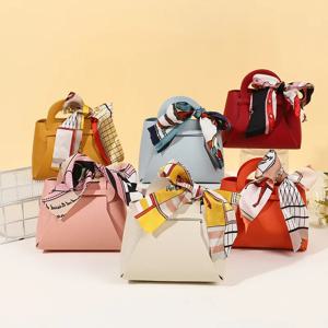 10PCS 분포 가죽 핑크 선물 가방 게스트에 대 한 결혼식 호의 가방 리본 캔디 포장 상자 파티 장식과 미니 핸드백