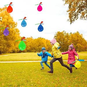 6PCS 공기 풍선 헬리콥터 장난감 재미 있은 풍선 Ortable 야외 헬리콥터 비행 어린이 생일 파티 어린이 날 게임