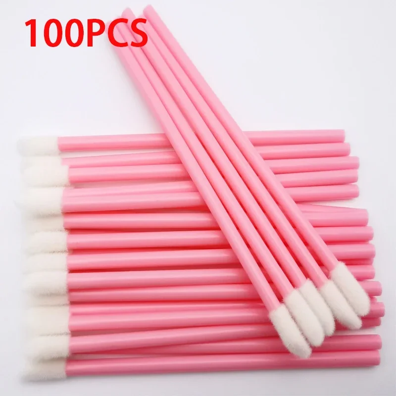 100Pcs 일회용 립 브러쉬 속눈썹 연장 메이크업 브러쉬 래쉬 연장 마스카라 애플리케이터 립스틱 완드 화장품 도구