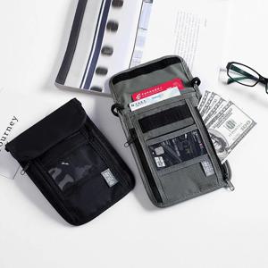 방수 RFID 나일론 보관 가방, 여행 서류 카드 여권 가방, 목 지갑, 돈 서류 카드 여권 파우치, 1 개