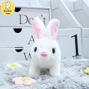 어린이 퍼즐 전자 장난감 전기 박제 토끼 산책 나무 껍질 고개를 끄덕 인 생일 파티 휴일 선물 룸 장식