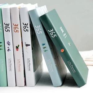 365 플래너 노트 다채로운 내부 페이지 일러스트 일일 연간 계획 일기장 기록 생활 일정 저널 메모장