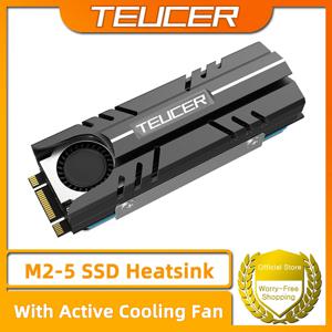 TEUCER M.2 SSD NVMe 방열판 2280 솔리드 스테이트 디스크 공기 순환 냉각기 방열판(활성 냉각 팬 및 열 패드 포함)