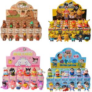 애니메이션 Sanrio 헬로 키티 Kuromi 키 체인 펜던트 피규어 포켓몬 피카추 열쇠 고리 블라인드 박스 장난감 어린이 크리스마스 선물