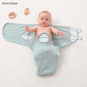 INSULAR 새 여름 두꺼운 Swaddle 100% 코튼 신생아 유아 가방 포장 아기 수면 자루 기저귀 누에 고치 신생아 가방 1pc